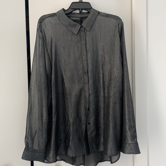 Lane Bryant Tops - Lane Bryant metallic sheer shirt/ jacket 22/24